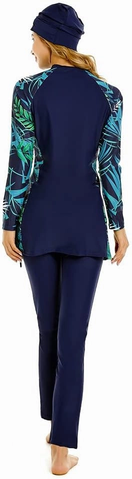 Muslim Swimsuit for Women Modest Swimwear Burkini Plus Size Long Sleeve Bathing Suit Islamic Swimming Suit