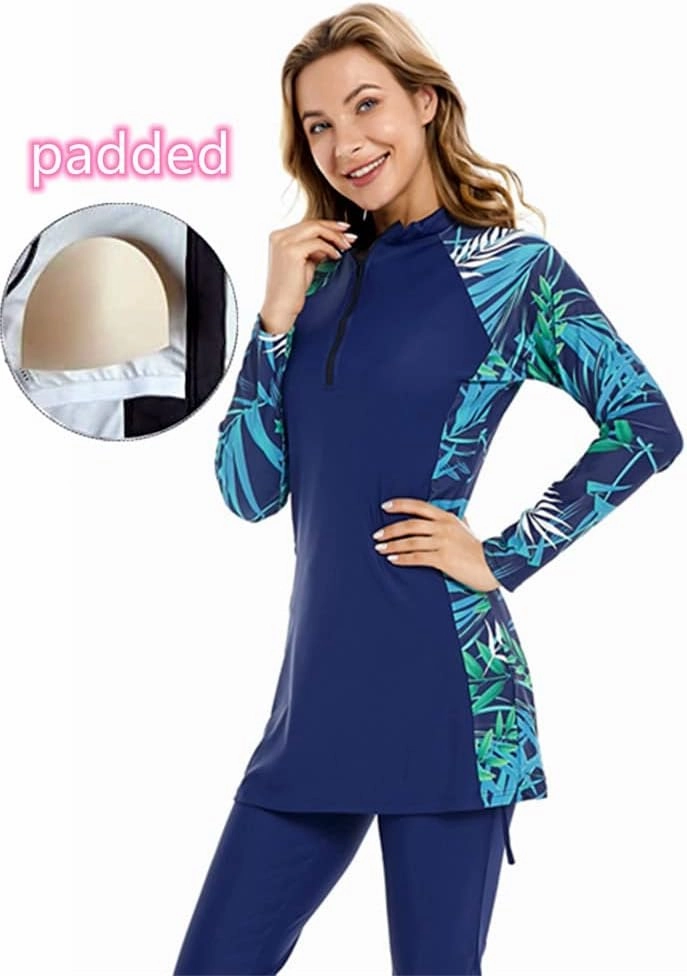 Muslim Swimsuit for Women Modest Swimwear Burkini Plus Size Long Sleeve Bathing Suit Islamic Swimming Suit