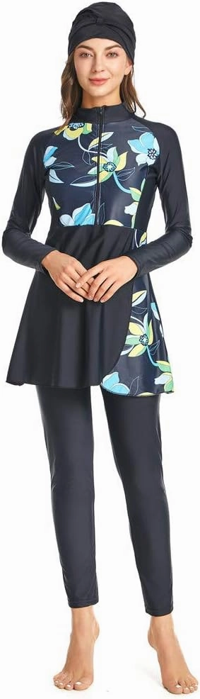 Muslim Swimsuits for Women Modest Islamic Hijab Long Sleeve Swimwear Burkinis Bathing Suit Swimming Beachwear