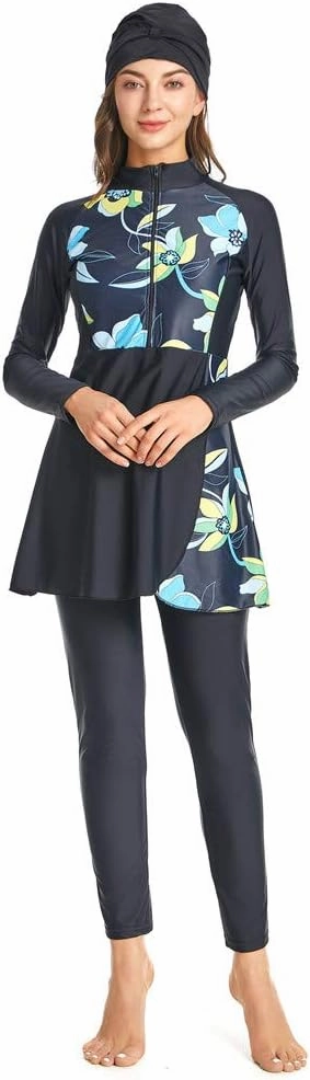 Muslim Swimsuits for Women Modest Islamic Hijab Long Sleeve Swimwear Burkinis Bathing Suit Swimming Beachwear