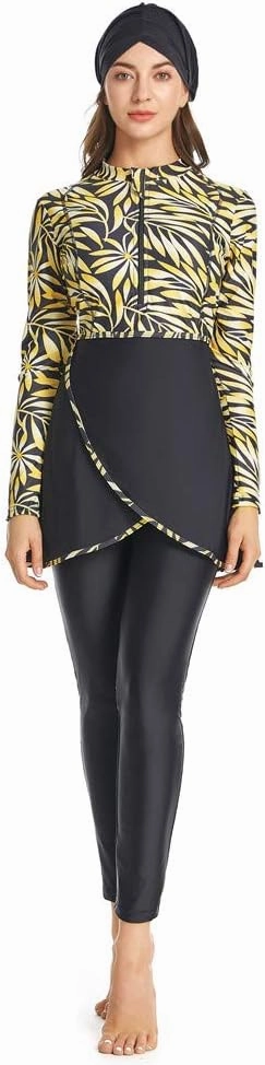 Muslim Swimsuits for Women Modest Islamic Hijab Long Sleeve Swimwear Burkinis Bathing Suit Swimming Beachwear
