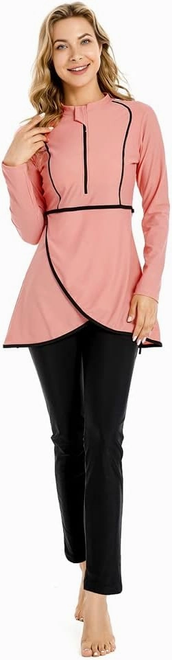 Muslim Swimsuits for Women Modest Swimwear Plus Size Burkini Islamic Swimming Suit Long Sleeve Bathing Suit