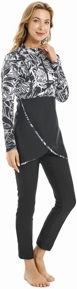 Muslim Swimsuits for Women Modest Swimwear Plus Size Burkini Islamic Swimming Suit Long Sleeve Bathing Suit