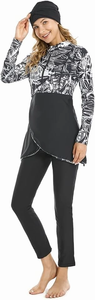 Muslim Swimsuits for Women Modest Swimwear Plus Size Burkini Islamic Swimming Suit Long Sleeve Bathing Suit