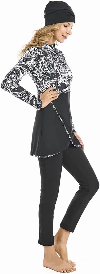 Muslim Swimsuits for Women Modest Swimwear Plus Size Burkini Islamic Swimming Suit Long Sleeve Bathing Suit