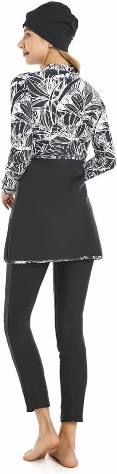 Muslim Swimsuits for Women Modest Swimwear Plus Size Burkini Islamic Swimming Suit Long Sleeve Bathing Suit