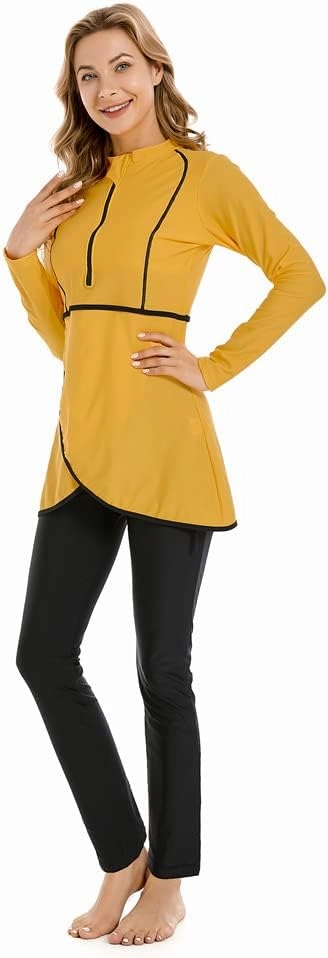 Muslim Swimsuits for Women Modest Swimwear Plus Size Burkini Islamic Swimming Suit Long Sleeve Bathing Suit