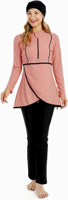 Muslim Swimsuits for Women Modest Swimwear Plus Size Burkini Islamic Swimming Suit Long Sleeve Bathing Suit
