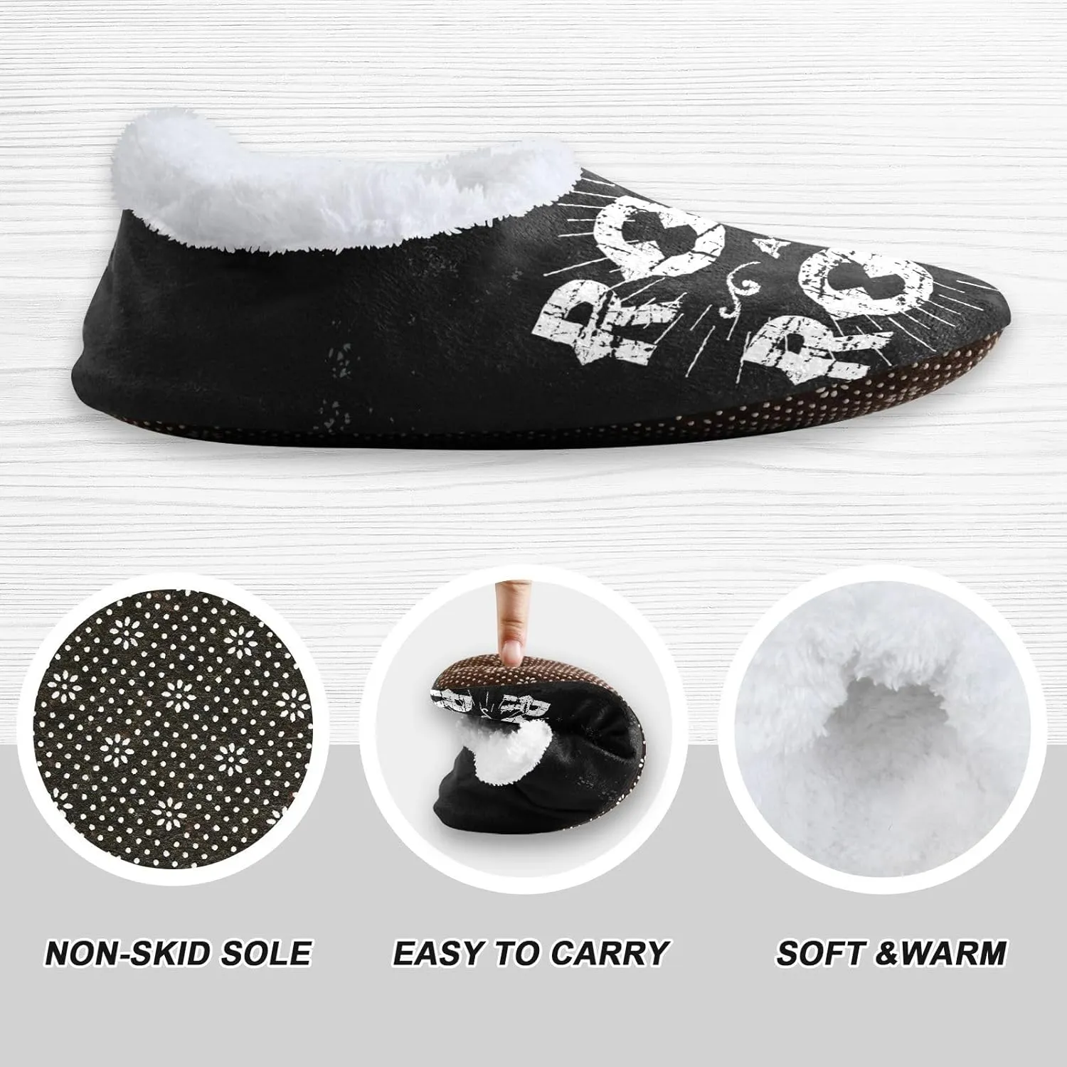 Naanle Women's Fuzzy Fur Slippers Rock and Roll Slippers Comfy Fleece Warm Bedroom Shoes Home Slippers