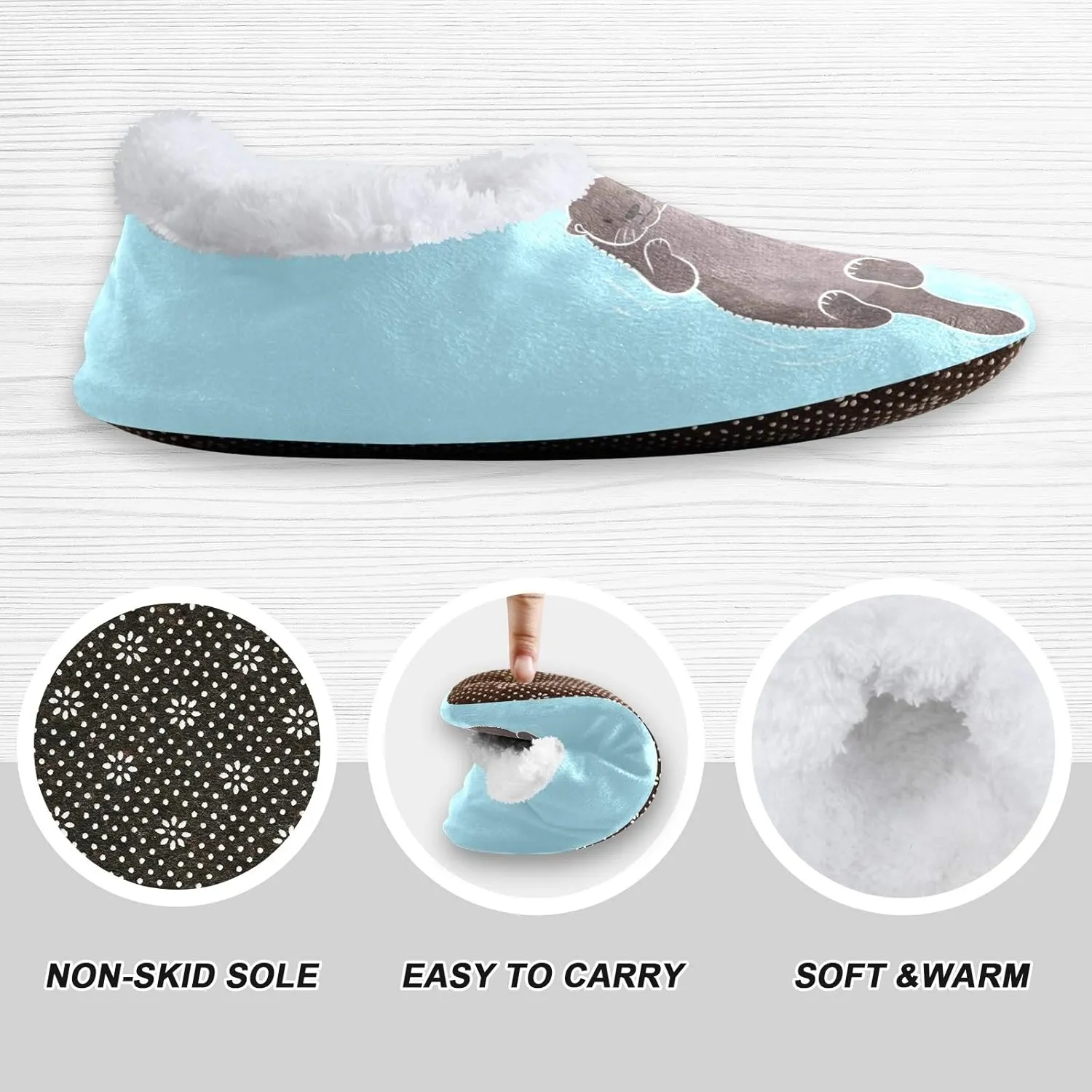 Naanle Women's Winter Memory Foam Slippers, Grey, Size 5-6, Closed Toe, No Heel, Medium Width, Solid Pattern, Fuzzy Fleece Lining, Anti-Slip Rubber Sole