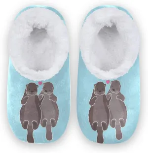 Naanle Women's Winter Memory Foam Slippers, Grey, Size 5-6, Closed Toe, No Heel, Medium Width, Solid Pattern, Fuzzy Fleece Lining, Anti-Slip Rubber Sole
