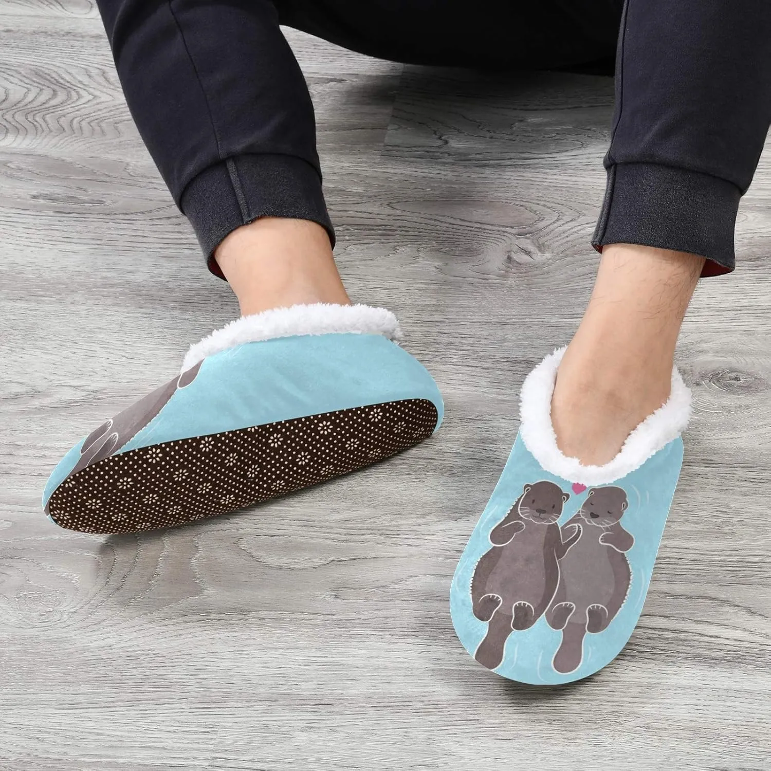 Naanle Women's Winter Memory Foam Slippers, Grey, Size 5-6, Closed Toe, No Heel, Medium Width, Solid Pattern, Fuzzy Fleece Lining, Anti-Slip Rubber Sole