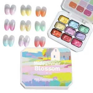 nail artt Gel Polish - nail artt Paint Palette | Gel Paint | Painting, 9-Colors Gradient Painting, No Wipe Uv Led Curing Long-Lasting Drawing For Beauty Personal Home Salon Art
