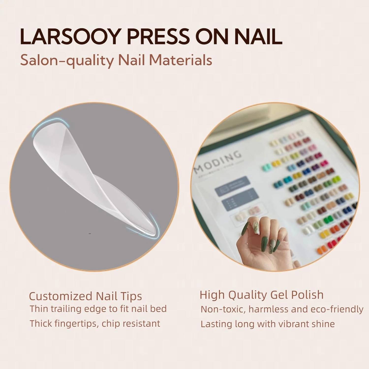 Nails Handmade Press on Nails Long Oval | Salon-Quality Handmade Nails with Rhinestones Design | Pink fake Nails For Women And Girls | False Nails 10 Pcs (Stardust tear(drops), S)
