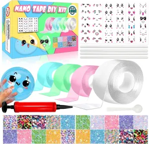 Nano Tape Bubble Kit, Nano Double Sided Adhesive Tape Bubbles, 4Pcs Nano Tape Toys Kit for Boys and Girls Party Favors and Kids Craft Fidget Toys Set