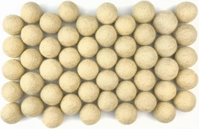 Natural Tan Wool Felt Balls | (50) Pom Poms | 100% Wool | Soft Neutral Beige Pompoms Hand Felted in Nepal for Crafts, Garland, Felting, Baby Mobile, Decor | .8-1 Inch Size | Muslin Bag Included