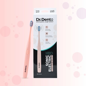 Neo Sonic Electric Toothbrush AAA Powered 120 Days Battery Life Ultra Soft Dupont and Vibrating Bristles for Unisex Adults 2 Brush Heads & 1 Brush Head Cover (Coral Red)