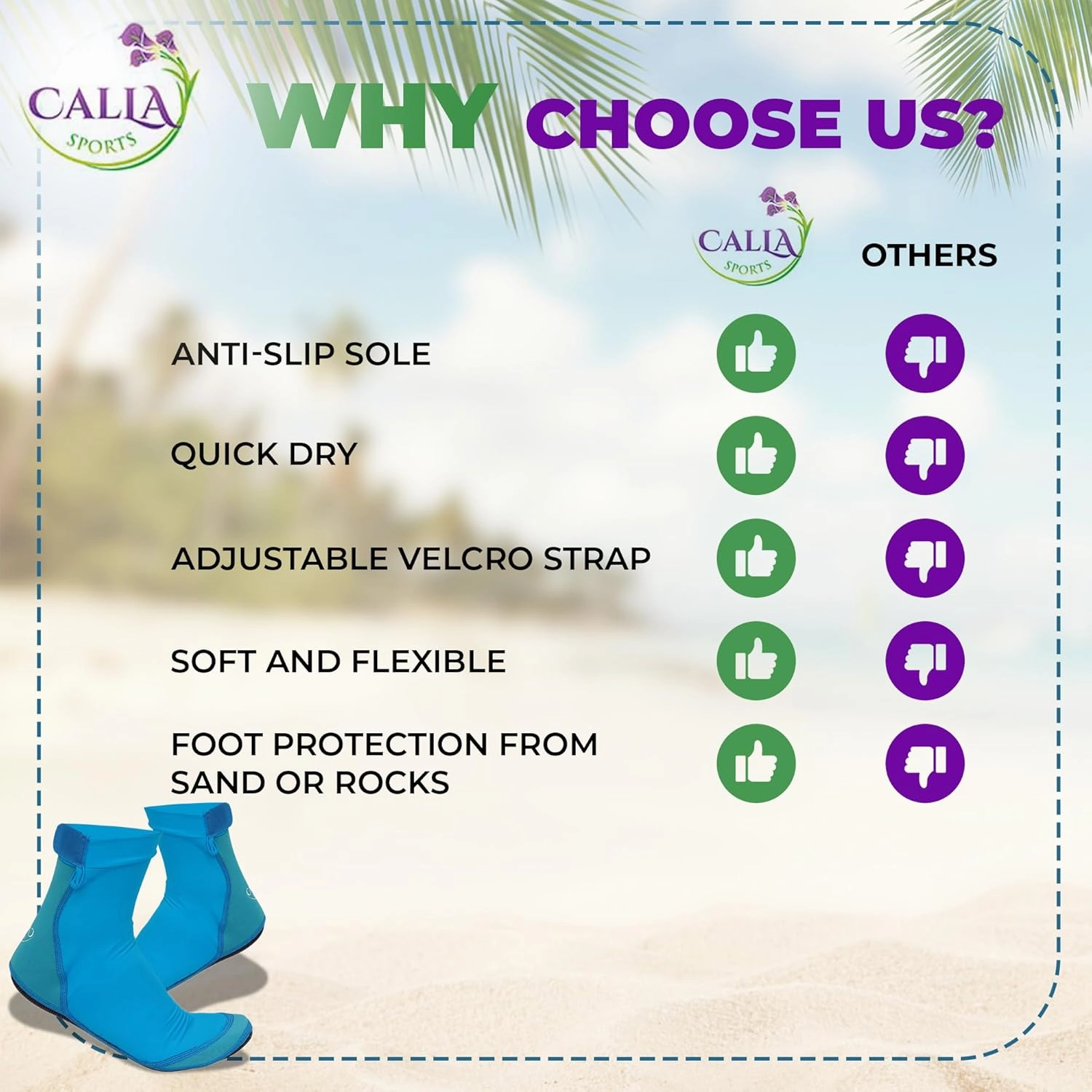 Neoprene Beach Socks - Water and Sand Socks for Men and Women