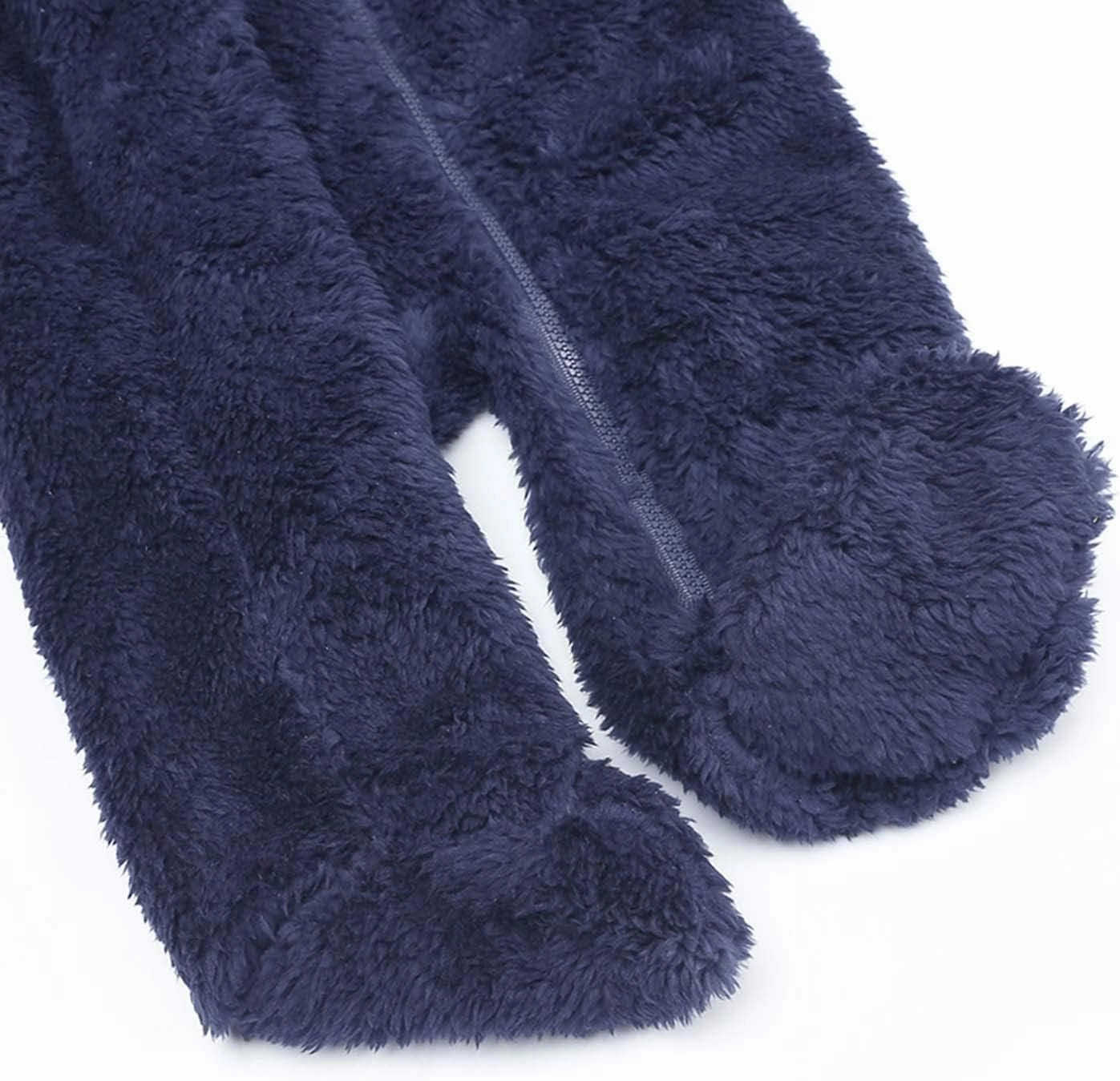 Newborn Baby Romper Fleece Onesie Jumpsuit Toddler Warm Hooded Outwear Outfits for Infant