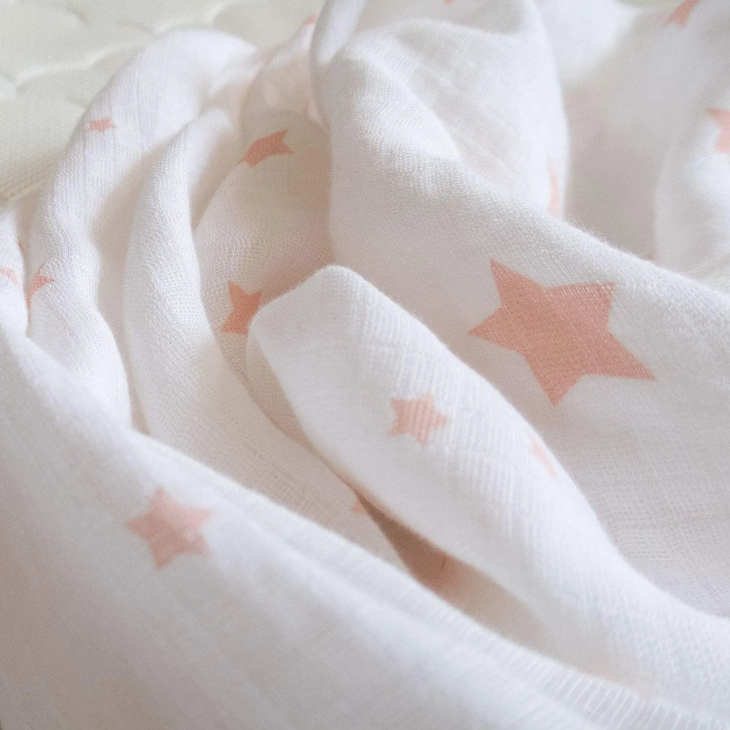 Newton Baby Mini Crib Fitted Sheets (2-Pack) | Organic Muslin Cotton, Breathable & Soft Baby Sheets, Machine Washable Baby Mattress Sheets, Fits Any Mini Sized Crib 24" x 38", Stardust Coral   White