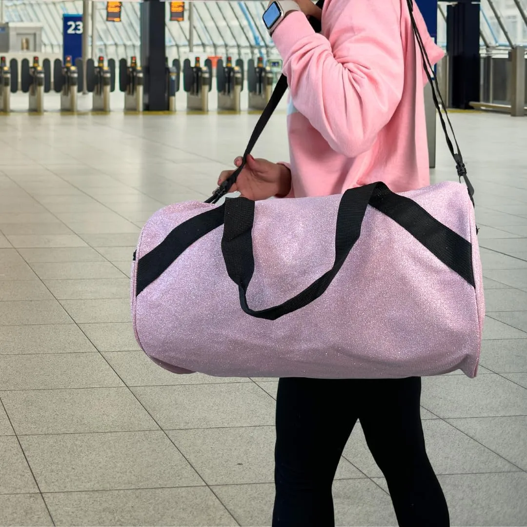 NGIL Medium Glitter Cheers Sports Gym Duffel Bag(Glitter-Pink)