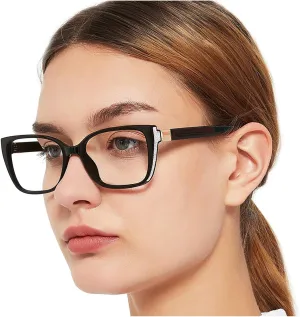 OCCI CHIARI Designer Reading Glasses for Women 2.5 Black Large Fahion Readers 1.0 1.25 1.50 1.75 2.0 2.25 2.50 2.75 3.0 3.5 4.0 5.0 6.0 (Black, 2.5)