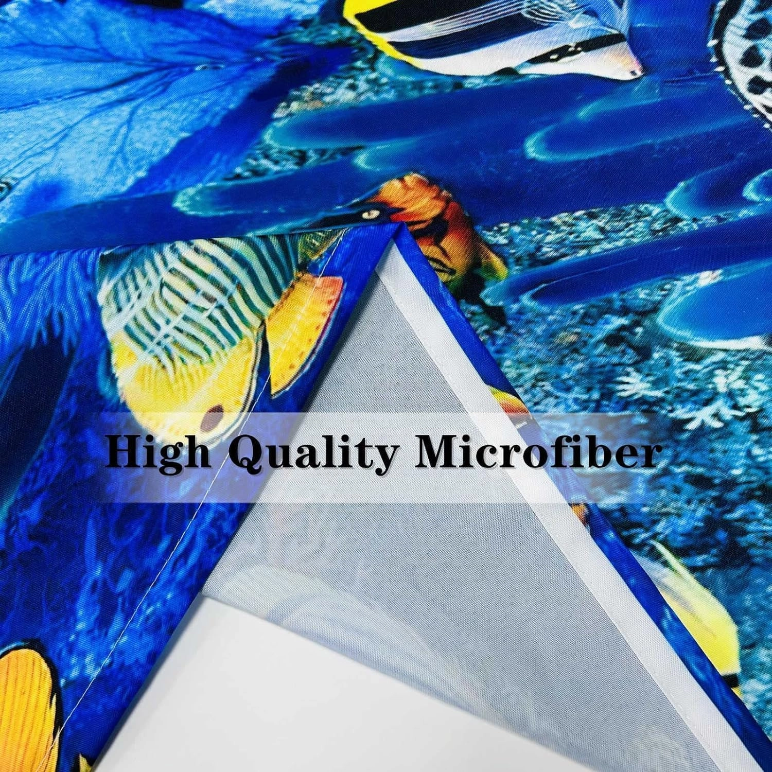 Ocean Curtains W27.5 x L39 Inch Grommet Tropical Fish Coral Animal Underwater Sea World Art 3D Pattern Waterproof Fabric Window Drapes for Bedroom Kitchen Bathroom Window Small Closet 2 Panels