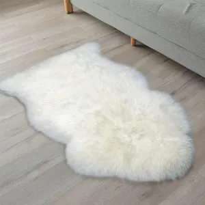 OKAYDA Genuine New Zealand Sheepskin Area Rug Soft Lambskin Decorative Rug for Bedroom Sofa Floor One Pelt