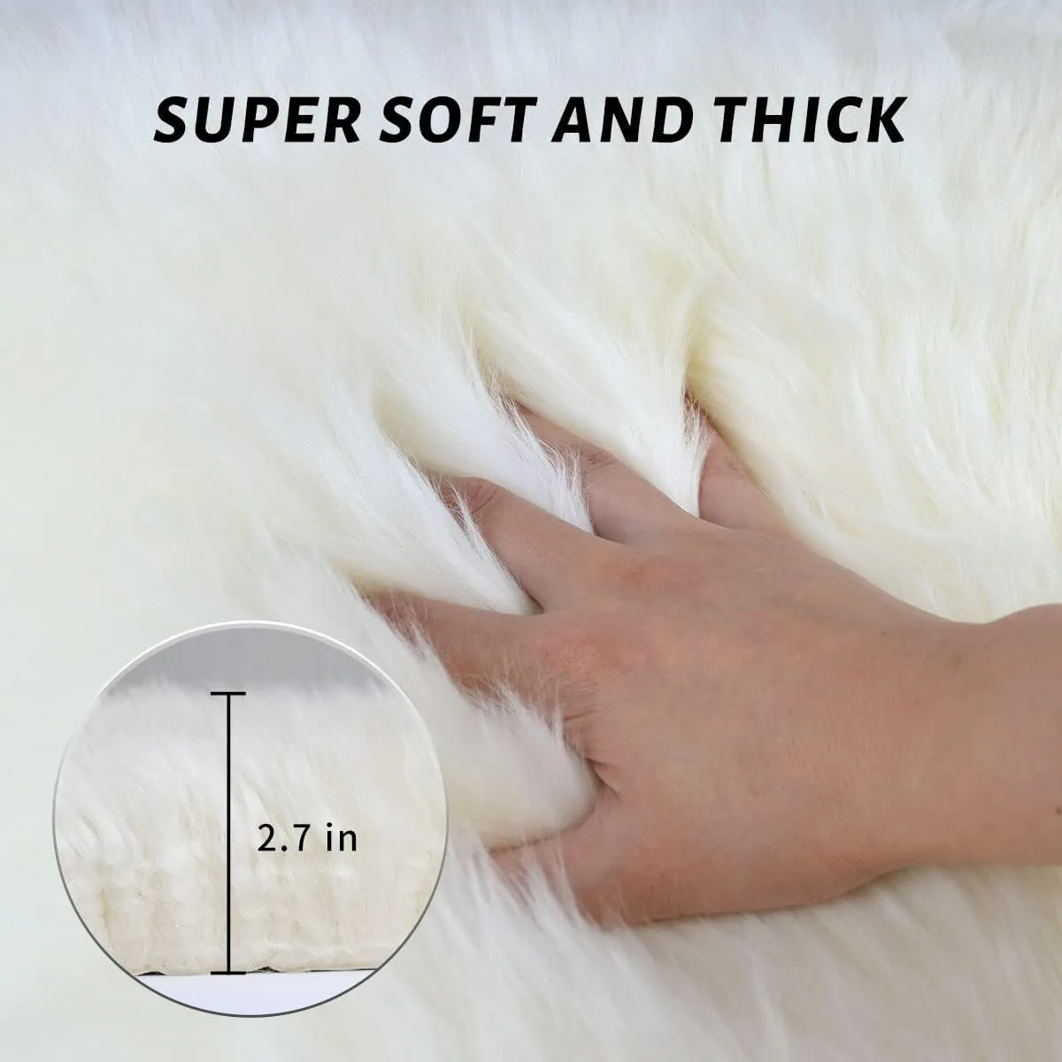 OKAYDA Genuine New Zealand Sheepskin Area Rug Soft Lambskin Decorative Rug for Bedroom Sofa Floor One Pelt