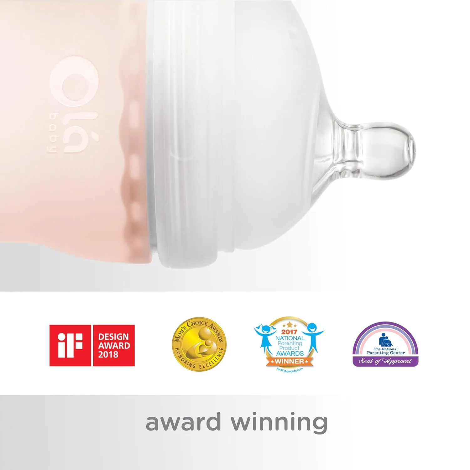 Olababy Gentle Baby Bottle (4oz, Coral)