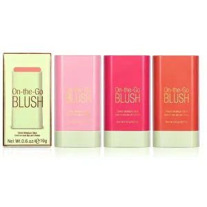 On-the-Go Makeup Blush Stick Tinted Moisture Stick, Shadow Lips Cheek Blusher Creamy Makeup Long Lasting Natural Nude Makeup for All Skin (3PC)