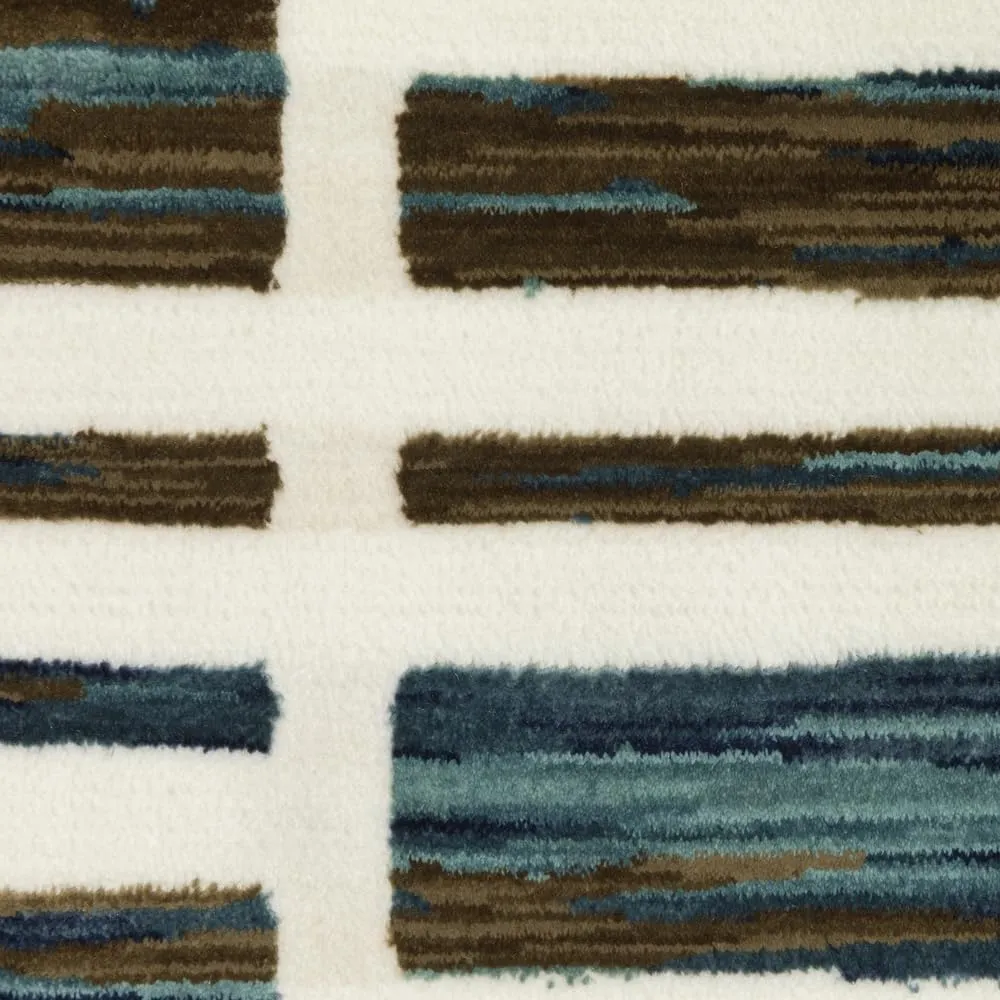Oriental Weavers Reed Area Rug - RE05A - 2'3" x 7'6" - in Ivory/Blue - Modern Style, Stain Resistant, Family and Pet Friendly, Entryway, Hallway Runner Rug