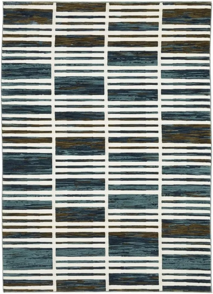 Oriental Weavers Reed Area Rug - RE05A - 2'3" x 7'6" - in Ivory/Blue - Modern Style, Stain Resistant, Family and Pet Friendly, Entryway, Hallway Runner Rug