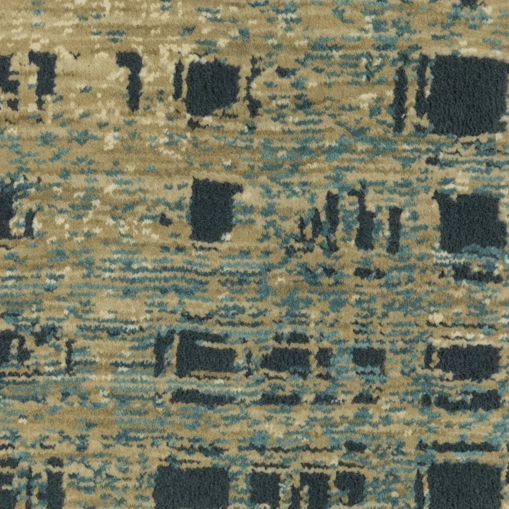 Oriental Weavers Reed Area Rug - RE07B - 2'3" x 7'6" - in Beige/Blue - Modern Style, Stain Resistant, Family and Pet Friendly, Entryway, Hallway Runner Rug