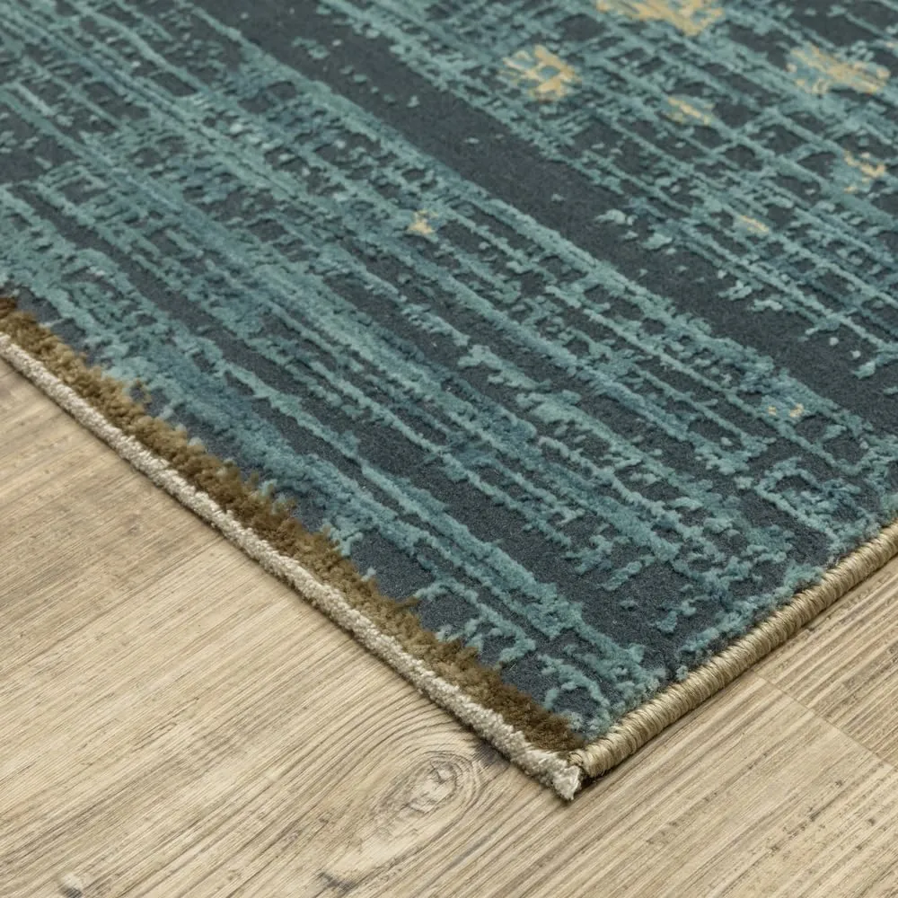 Oriental Weavers Reed Area Rug - RE08A - 7'10" x 10'10" - in Blue/Brown - Modern Style, Stain Resistant, Family and Pet Friendly, Dining, Living Room Rug