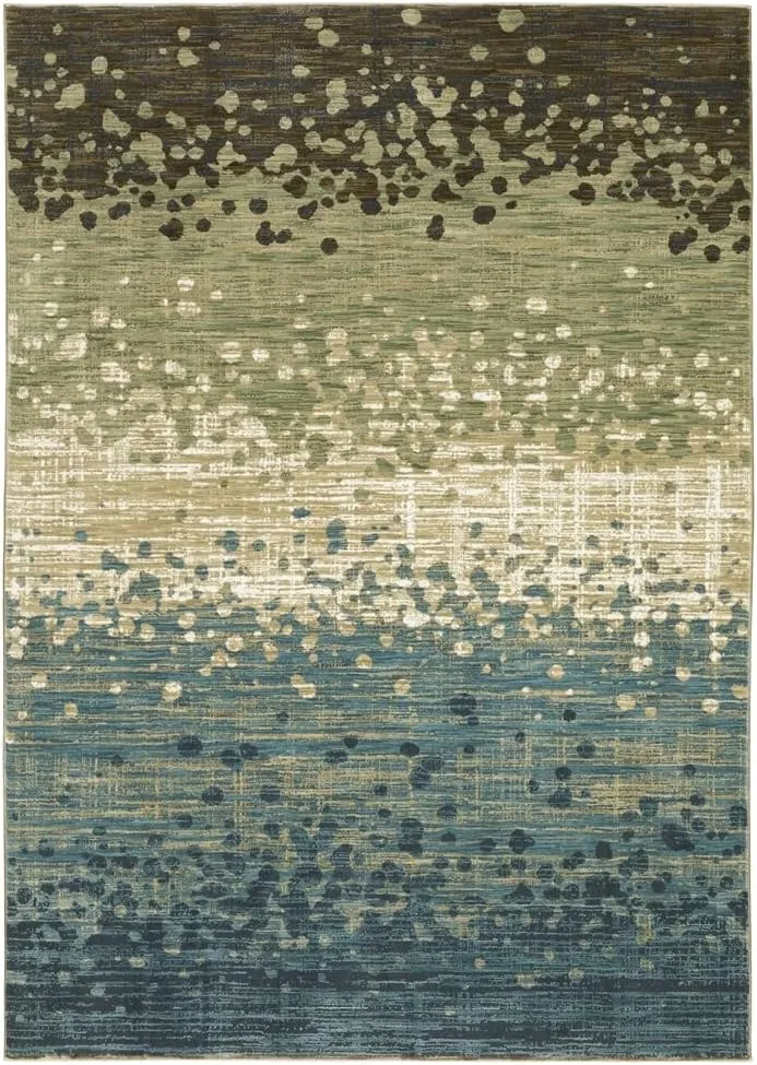 Oriental Weavers Reed Area Rug - RE08A - 7'10" x 10'10" - in Blue/Brown - Modern Style, Stain Resistant, Family and Pet Friendly, Dining, Living Room Rug