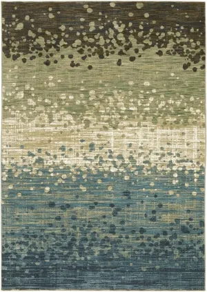 Oriental Weavers Reed Area Rug - RE08A - 7'10" x 10'10" - in Blue/Brown - Modern Style, Stain Resistant, Family and Pet Friendly, Dining, Living Room Rug