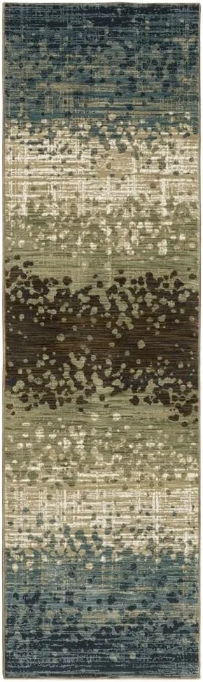 Oriental Weavers Reed Area Rug - RE08A - 7'10" x 10'10" - in Blue/Brown - Modern Style, Stain Resistant, Family and Pet Friendly, Dining, Living Room Rug