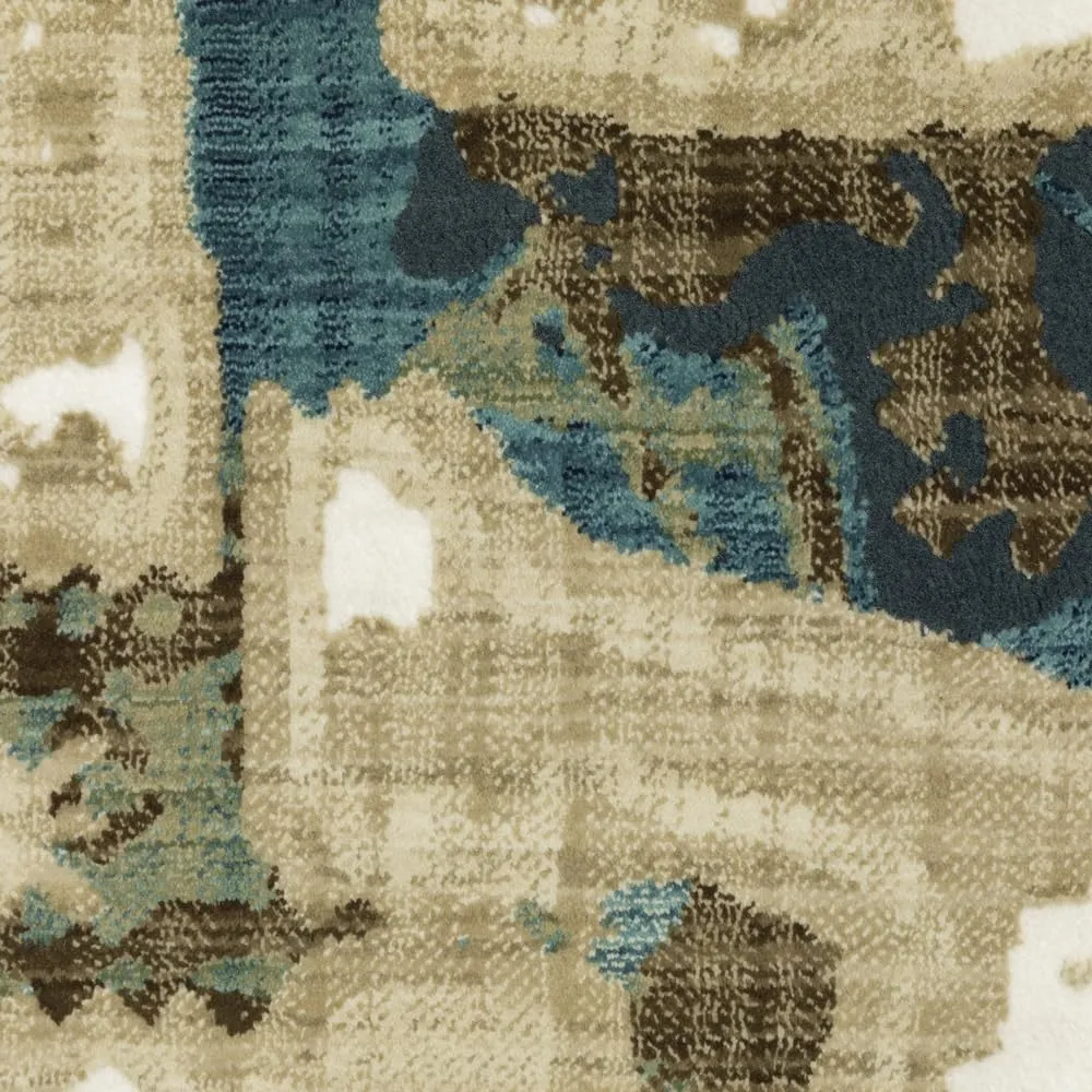 Oriental Weavers Reed Area Rug - RE11Q - 2'3" x 7'6" - in Beige/Multi - Modern Style, Stain Resistant, Family and Pet Friendly, Entryway, Hallway Runner Rug