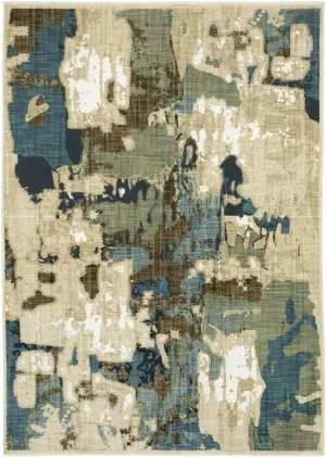 Oriental Weavers Reed Area Rug - RE11Q - 2'3" x 7'6" - in Beige/Multi - Modern Style, Stain Resistant, Family and Pet Friendly, Entryway, Hallway Runner Rug