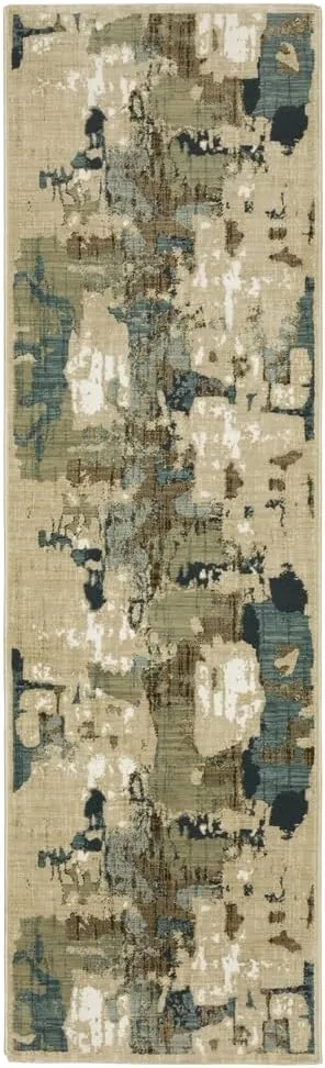 Oriental Weavers Reed Area Rug - RE11Q - 2'3" x 7'6" - in Beige/Multi - Modern Style, Stain Resistant, Family and Pet Friendly, Entryway, Hallway Runner Rug
