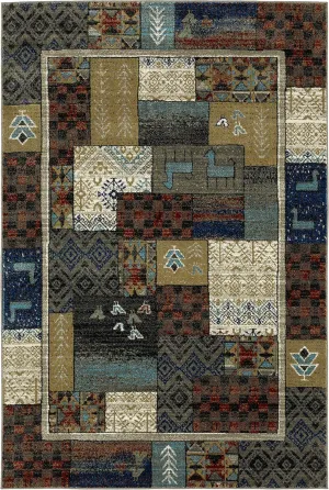 Oriental Weavers Venice Area Rug - 4258X - 5'3" x 7'3" - in Blue/Multicolored - Vintage Bohemian Style, Stain Resistant, Family and Pet Friendly, Bedroom, Office Rug