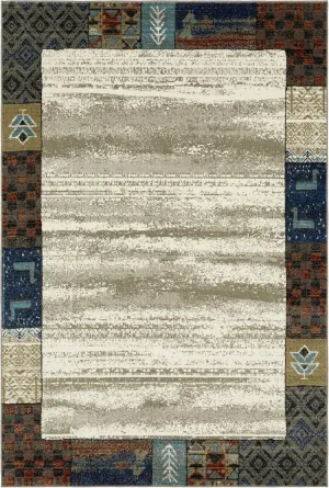 Oriental Weavers Venice Area Rug - 5774W - 5'3" x 7'3" - in Beige/Multi-Colored - Vintage Bohemian Style, Stain Resistant, Family and Pet Friendly, Bedroom, Office Rug