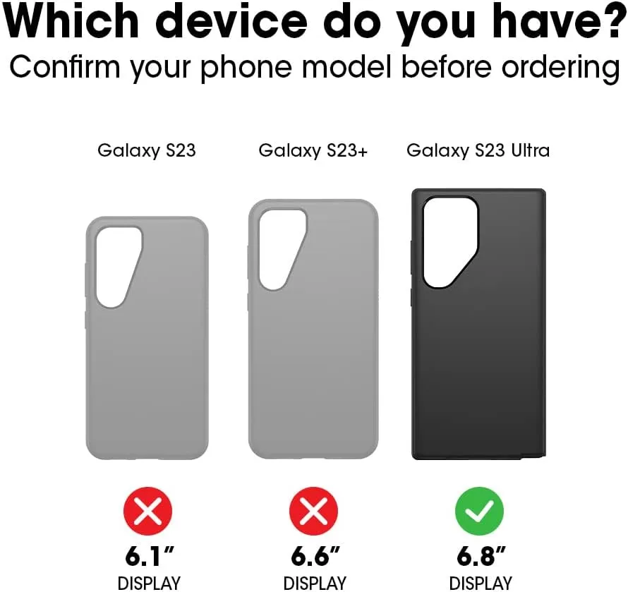 OtterBox Galaxy S23 Ultra Symmetry Series Case - Stardust (Clear/Glitter), Ultra-Sleek, Wireless Charging Compatible, Raised Edges Protect Camera & Screen