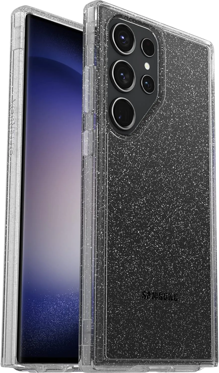 OtterBox Galaxy S23 Ultra Symmetry Series Case - Stardust (Clear/Glitter), Ultra-Sleek, Wireless Charging Compatible, Raised Edges Protect Camera & Screen