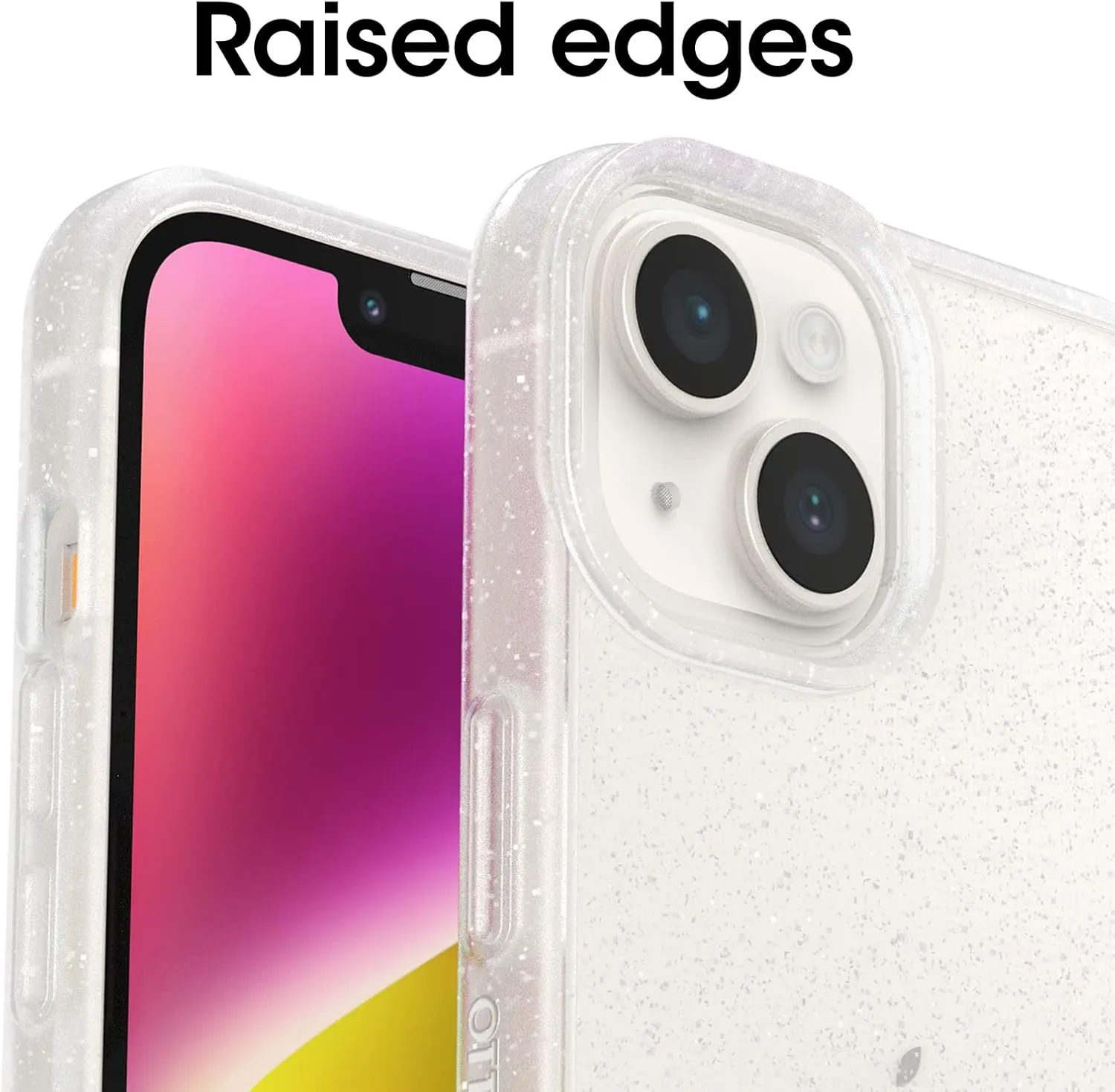 OtterBox iPhone 14 & iPhone 13 Prefix Series Case - Stardust (Clear/Glitter), Ultra-Thin, Pocket-Friendly, Raised Edges Protect Camera & Screen, Wireless Charging Compatible