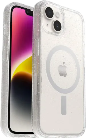 OtterBox iPhone 14 & iPhone 13 Symmetry Series  Case - Stardust (Clear/Glitter), Ultra-Sleek, Snaps to MagSafe, Raised Edges Protect Camera & Screen