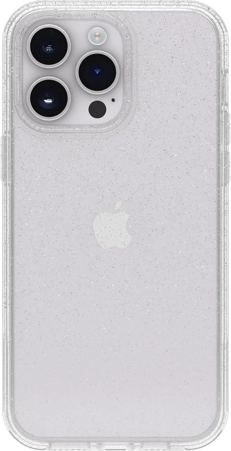 OtterBox iPhone 14 Pro Max (ONLY) Symmetry Series Case - Stardust (Clear/Glitter), Ultra-Sleek, Wireless Charging Compatible, Raised Edges Protect Camera & Screen