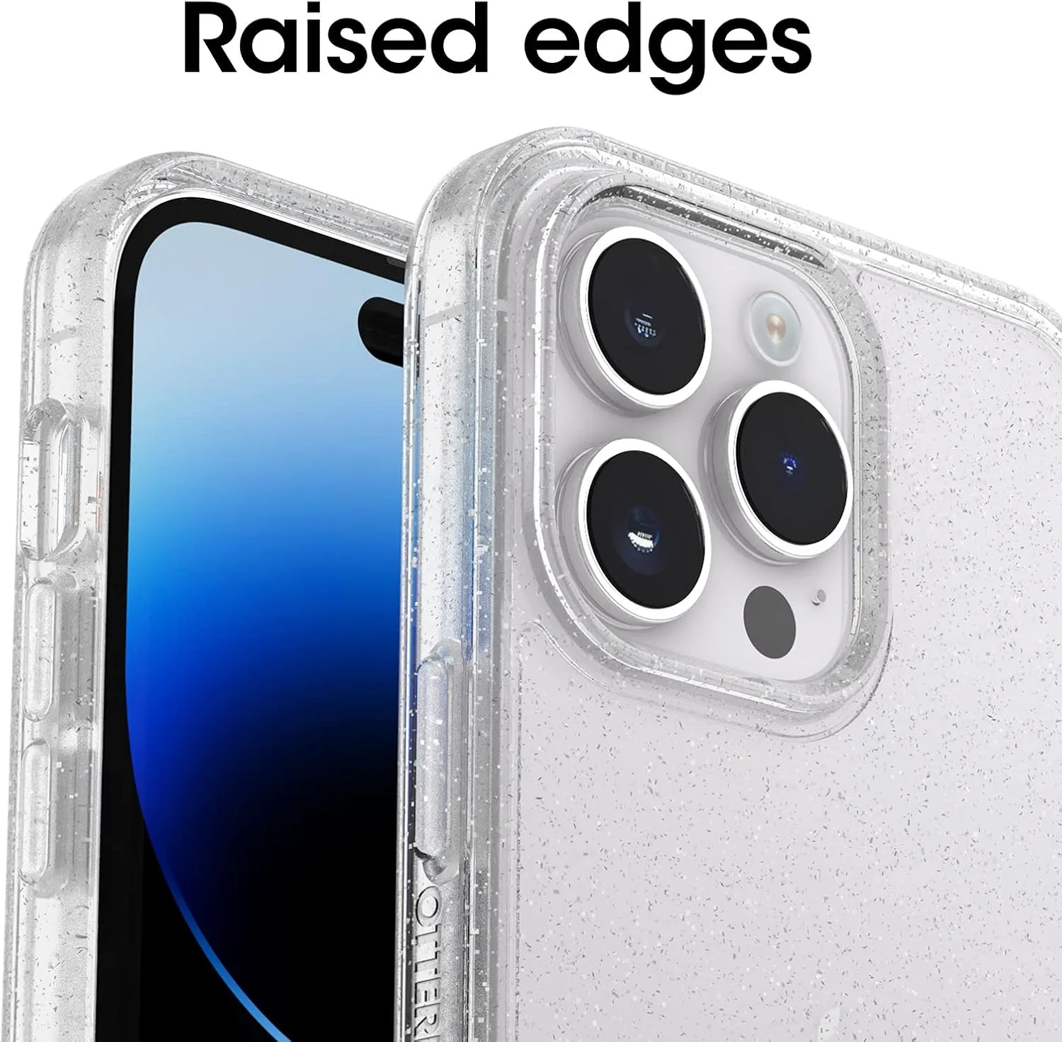 OtterBox iPhone 14 Pro Max (ONLY) Symmetry Series Case - Stardust (Clear/Glitter), Ultra-Sleek, Wireless Charging Compatible, Raised Edges Protect Camera & Screen
