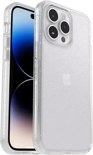 OtterBox iPhone 14 Pro Max (ONLY) Symmetry Series Case - Stardust (Clear/Glitter), Ultra-Sleek, Wireless Charging Compatible, Raised Edges Protect Camera & Screen